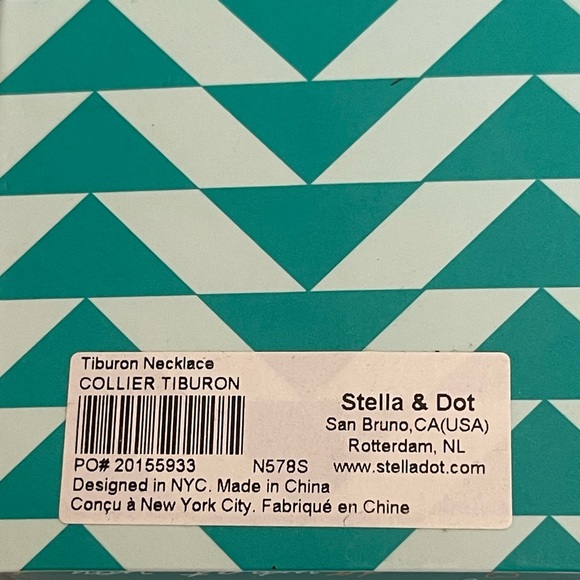 Stella & Dot Tiburon Necklace Silver White 3 in 1 Beads Stone Horn - New In Box - Picture 4 of 5